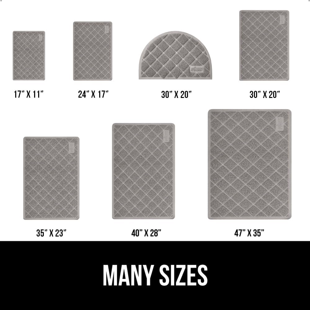 GORILLA GRIP Cat Litter Box Mat, Water Resistant, US Designed Kitty Litter Trapping Mats, Easy to Clean, Scatter Control, Less Mess and Clean Floors, Kitten Supplies for Indoor Cats, 30x20 Gray
