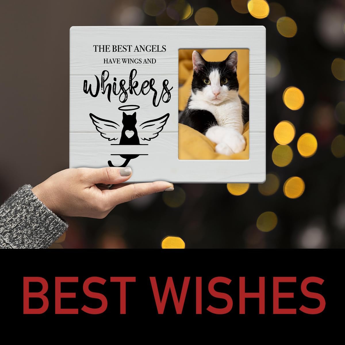 Pet Memorial Gifts for Cats, Cat Memorial Gifts for Loss Of Cat, Pet Loss Sympathy Gift Picture Frame, Pet Loss Gifts, Pet Remembrance Gift Cat Memorial Photo Frame for Desk Shelf Table Home Decor