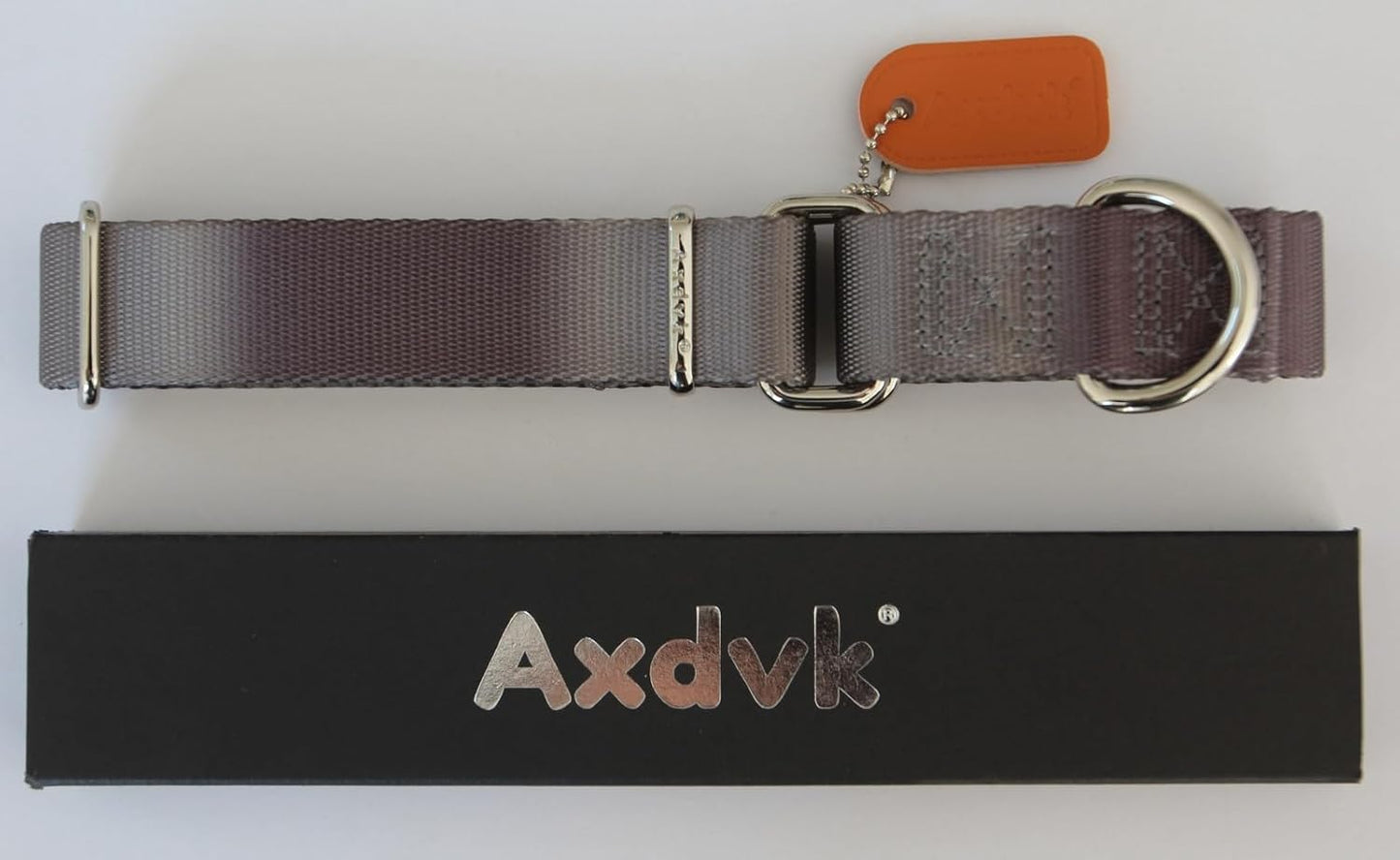 Martingale Dog Collar Colorful Gradient Fashionable - Anti-Escape Soft Durable Pets Collar for Walking Training Outdoor Daily Use -Small, Dark Grey