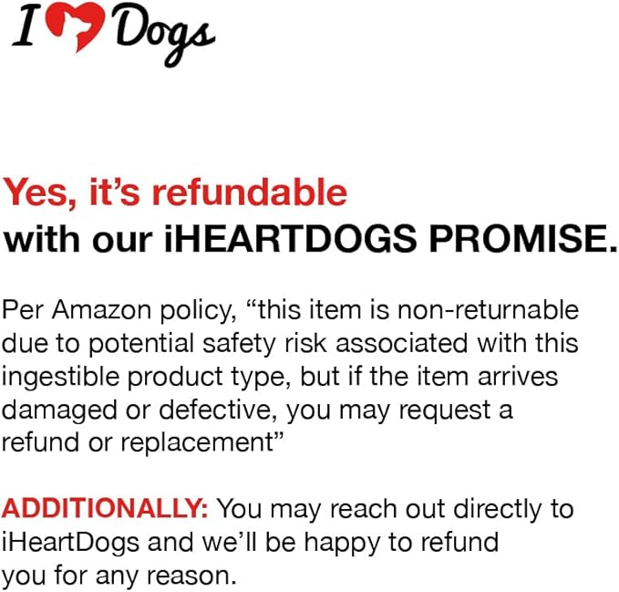 iHeartDogs Allergy & Itch Relief for Dogs with Salmon Oil, Quercetin, Colostrum, Antioxidants and Probiotics - 90 Count