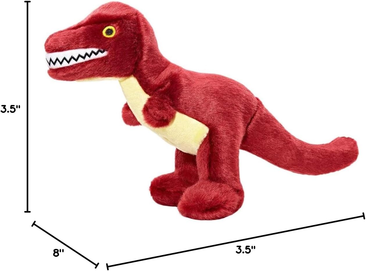 Fluff & Tuff Tiny T-Rex Plush Toy for Small Dogs, 8 Inch, Durable and Machine Washable