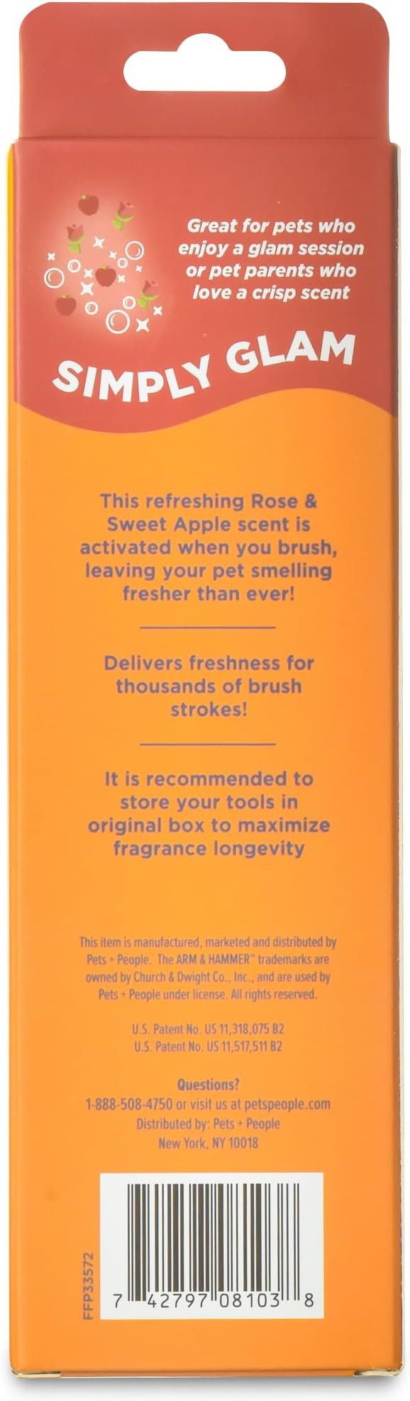 Arm & Hammer “Simply Glam” Dog Grooming Pin Deodorizing Comb with Fragrance Transfer Technology – Scented Dog Comb for Detangling & Shedding, Sweet Apple & Rose Scent