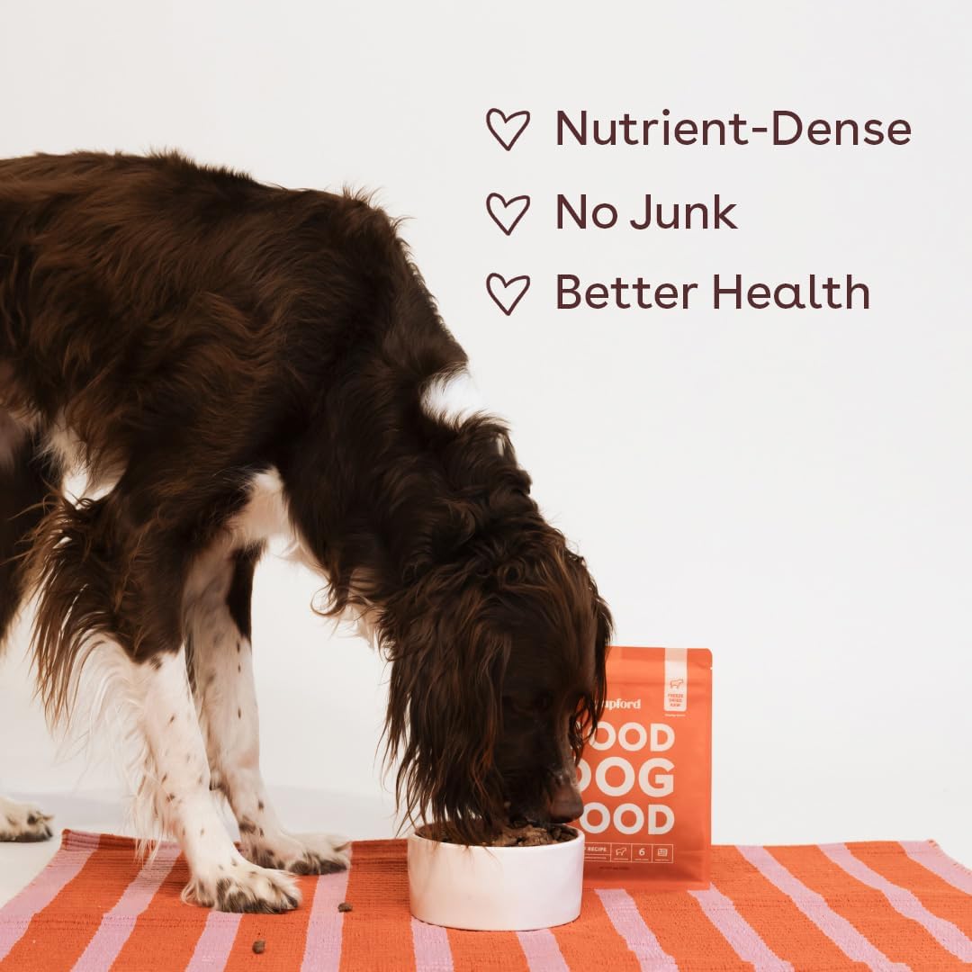 Pupford Good Dog Food, Freeze Dried Dog Food, Mix-in, Topper, or Full Meal, High Protein, No Fillers (Beef Recipe, 6 oz)