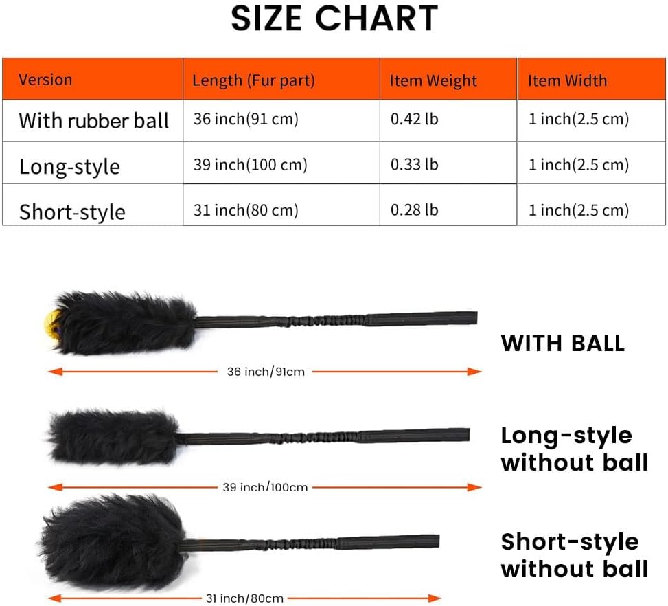 HOWGO Dog Rope Toy,Dog Bungee Chaser Toy 100% Sheepskin,Sheep Smell Tug Toy for All Breeds (Black, Long Without Ball)