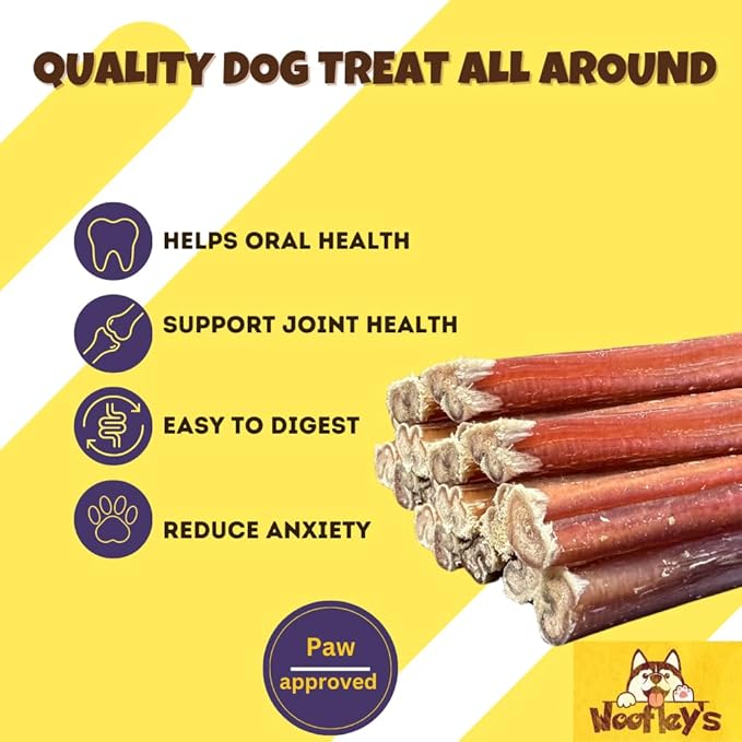Woofley's 6 Inch Bully Sticks for Small Dogs - (30 Count) - Bully Sticks for Dogs - Long Lasting Bully Stick Dog Chews