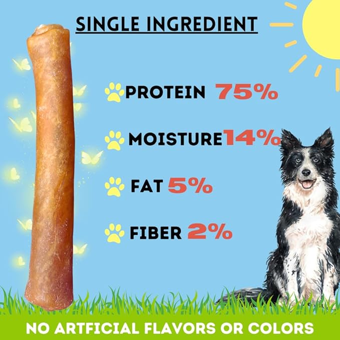 BULLYSTICKS & MORE 10 Inch Beef Collagen Rolls for Dogs (Extra Thick - 4 Count) - Bones for Dogs - Dog Parents Choice - No Hide Beef Cheek Rolls