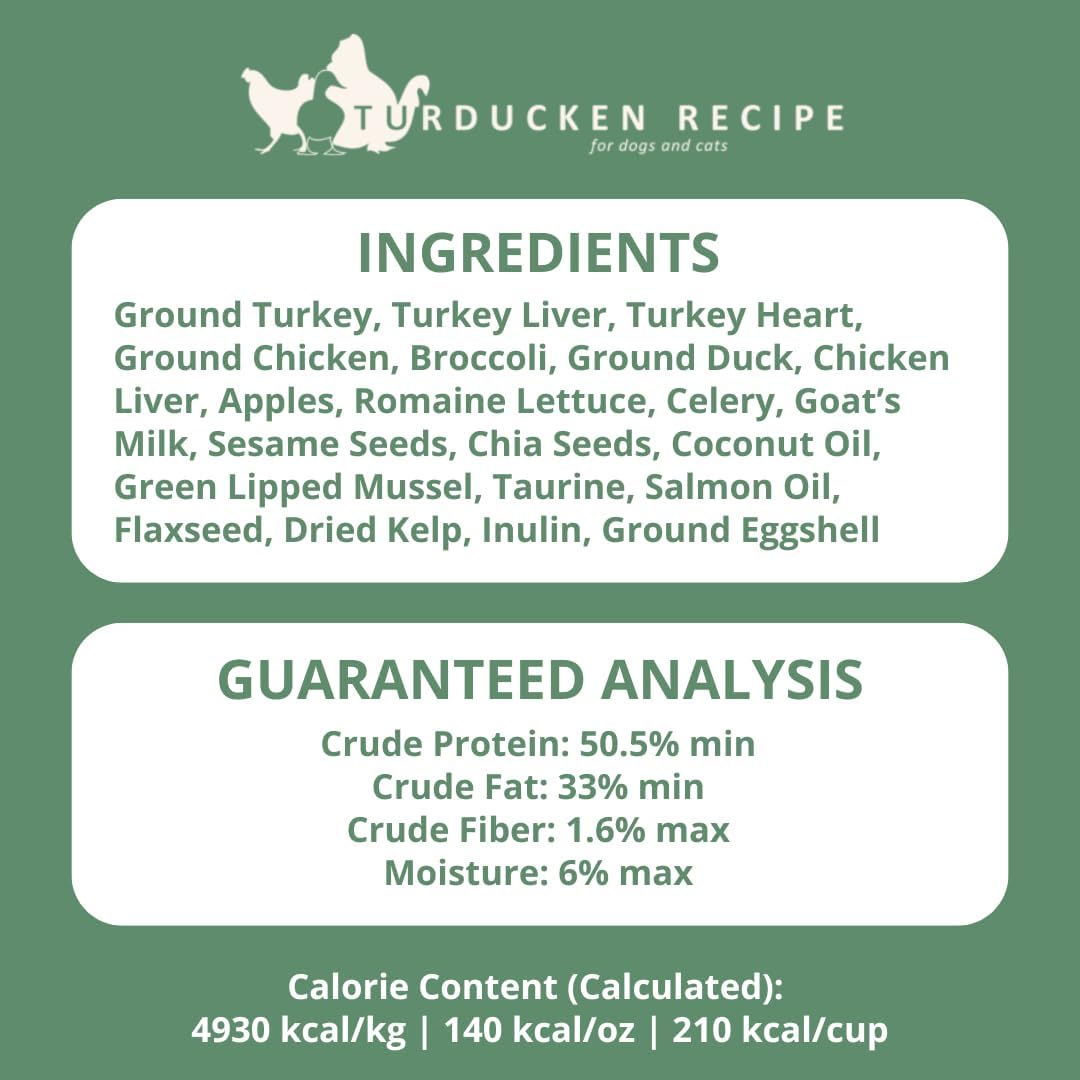 Steve's Real Food Freeze-Dried Raw Nuggets - Turducken Recipe - Raw Pet Food for Dogs and Cats - 20 oz