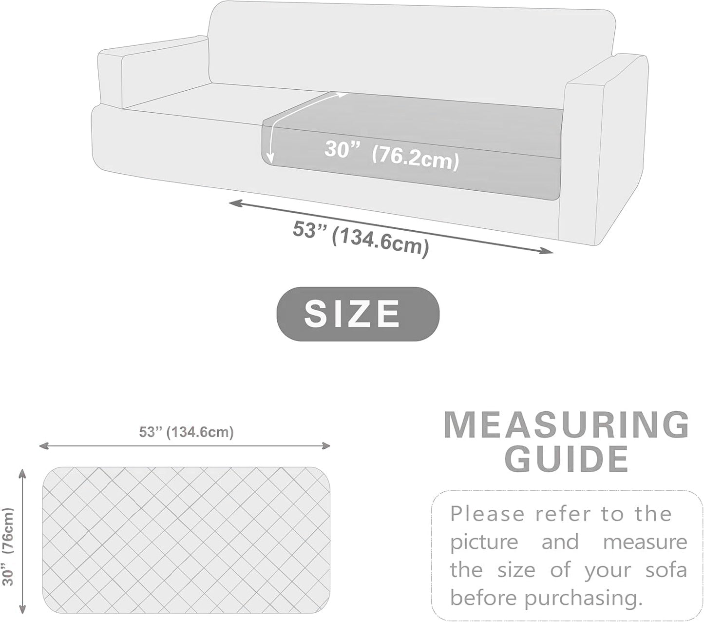 Dogs/Cats Bed Mats, Dog Pad Washable Removable Couch Cover with Anti-Slip Back, Plush Long Fur Mat, Perfect for Small, Medium and Large Dogs.(Light Gray, 30"x53")