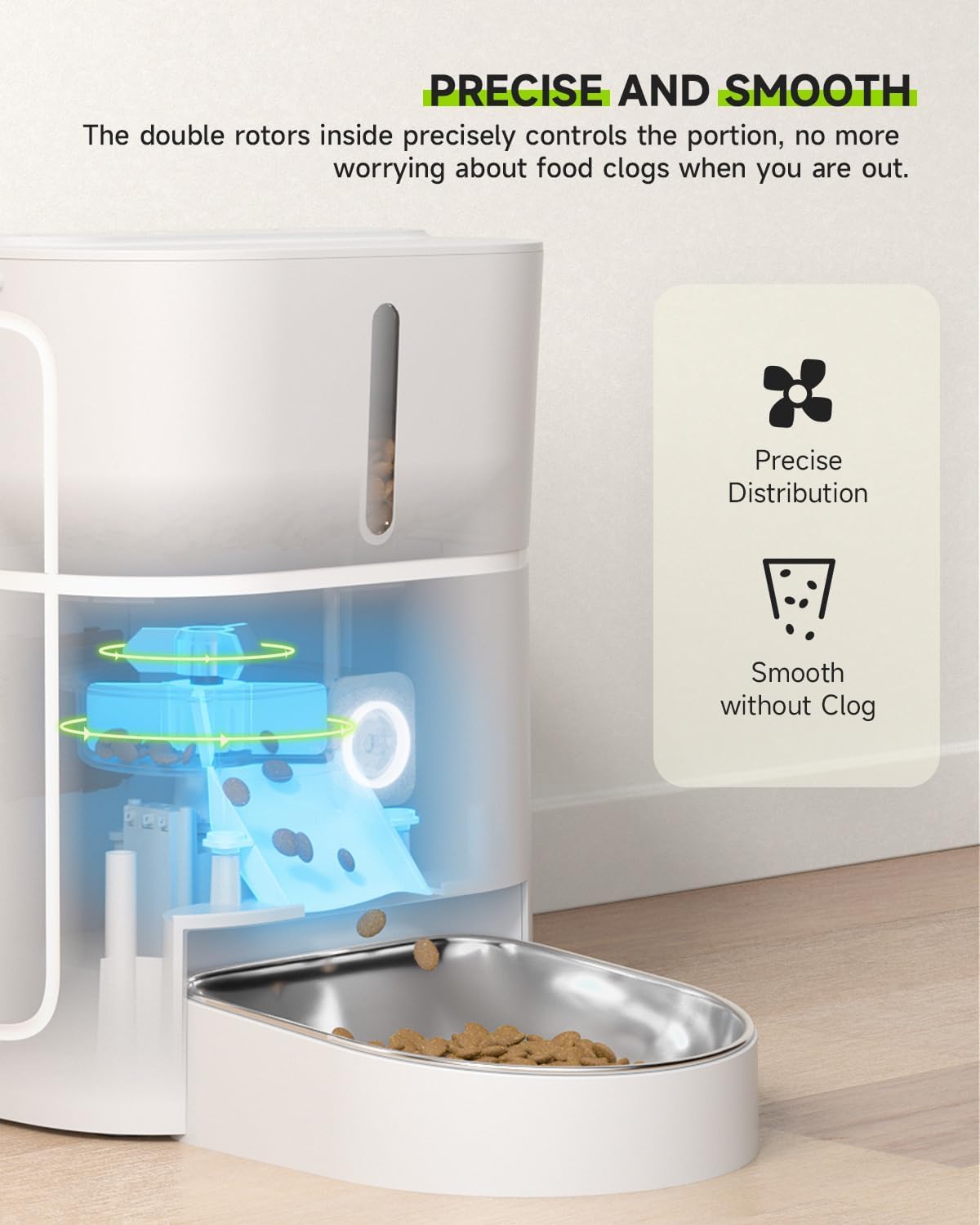 Dog Water Fountain Stainless Steel, 236 Oz/7L Automatic Dog Water Bowl Dispenser+3L Automatic Cat Feeder Timed Pet Dry Food Dispenser,1-6 Meals Per Day Set