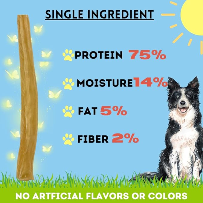 BULLYSTICKS & MORE 12 Inch Beef Collagen Rolls for Dogs (Regular Size - 6 Count) - Bones for Dogs - Dog Parents Choice - No Hide Beef Cheek Rolls
