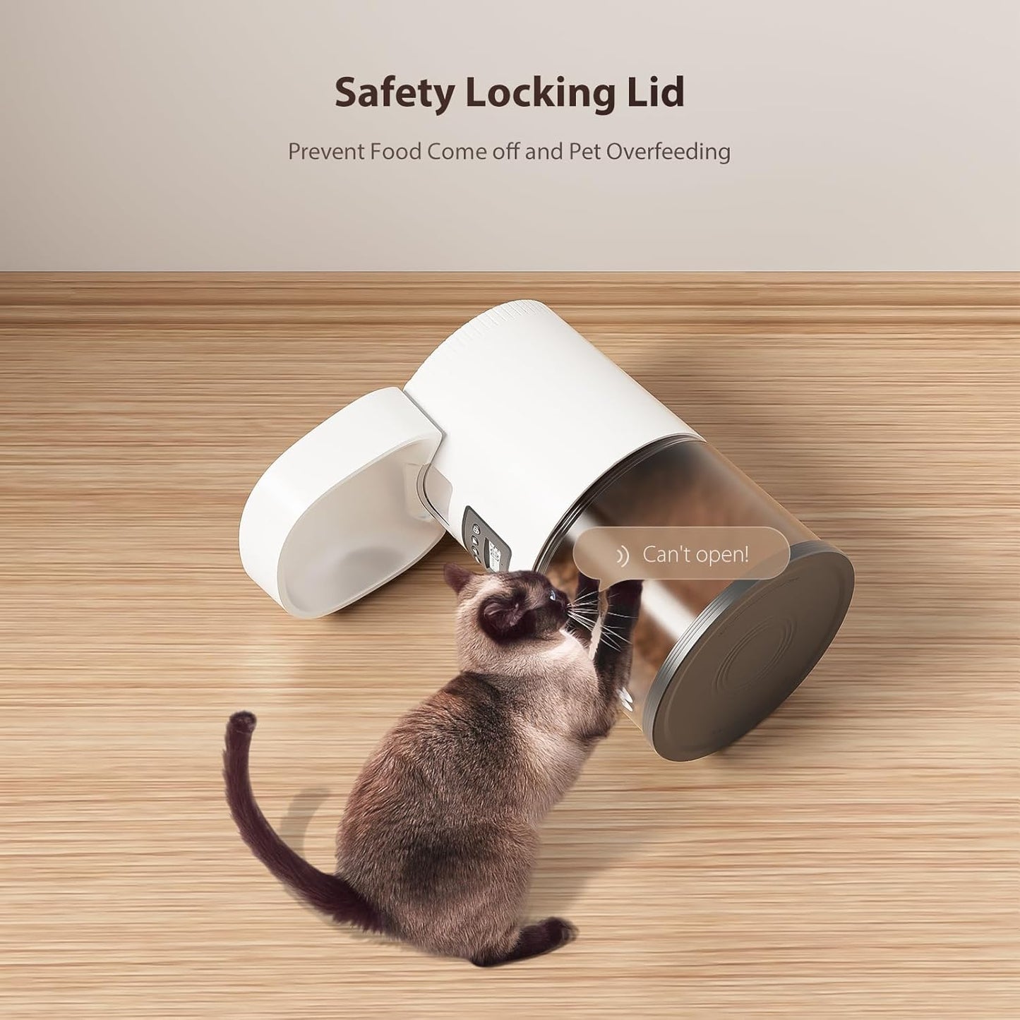 IMIPAW Automatic Cat Feeders, 3L Timed Cat Dry Food Dispenser, Dual Power Supply, Programmable Portion Size, Auto Pet Feeder for Cats and Small Dogs