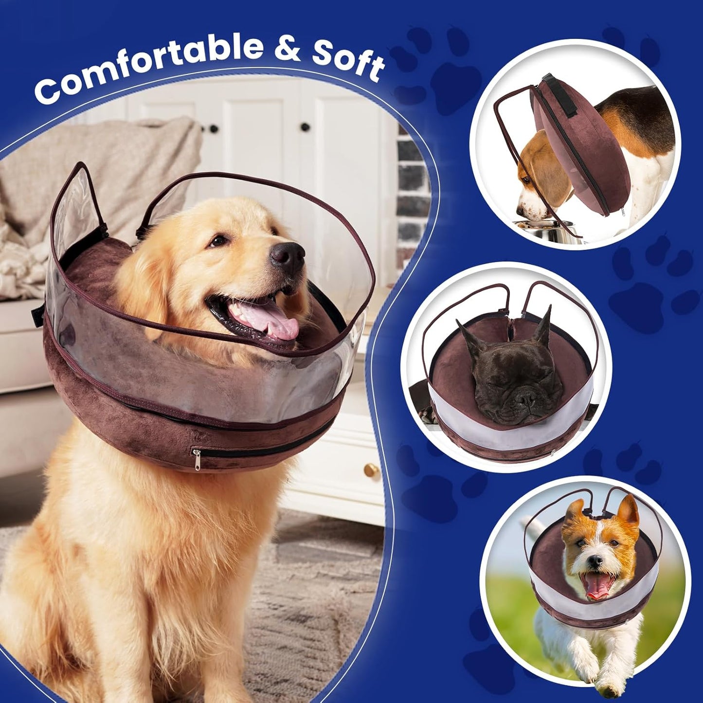 BARKLESS Dog Cone, Inflatable Dog Cone After Surgery for Small Breeds, Soft Surgery Collar with Enhanced Anti-Licking Guard Shield for Pets, Patented Protective Donut Collar