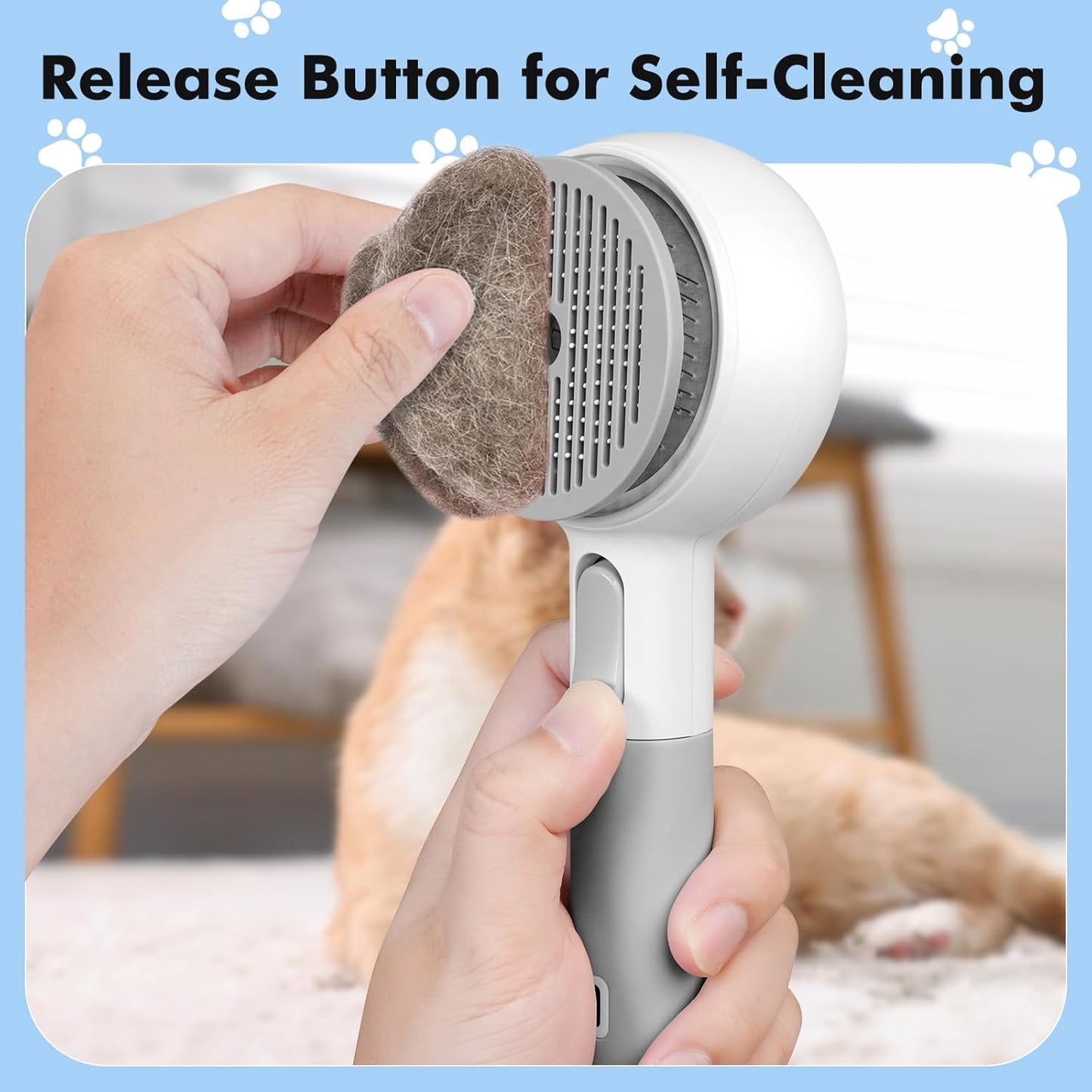 Cat Steam Brush with 2 Steam Modes for Cats Dogs Shedding, Low Noise Pet Hair Brush with One Release Button Cool Mist for Indoor Cats