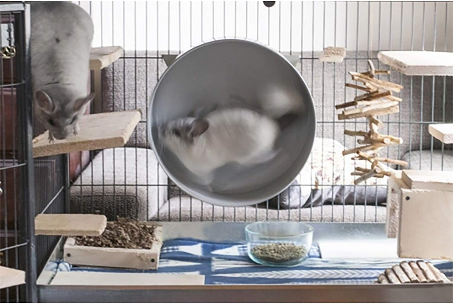 15" Chin-Sprint : All-Metal Durable, Fast Exercise Wheel - for Chinchillas, Prairie Dogs, Rats, Degus, Hedgehogs, Opossums & Other Small Pets (Black)