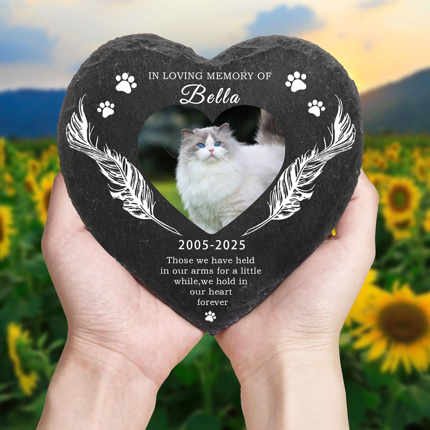 Dog Memorial Gifts for Loss of Dog Cat,Personalized Pet Memorial Stone with Photo Name,Custom Pet Remembrance Gifts,Cat Memorial Sympathy Gift,Dog Passing Away Gifts,Memorial Plaques for Dogs