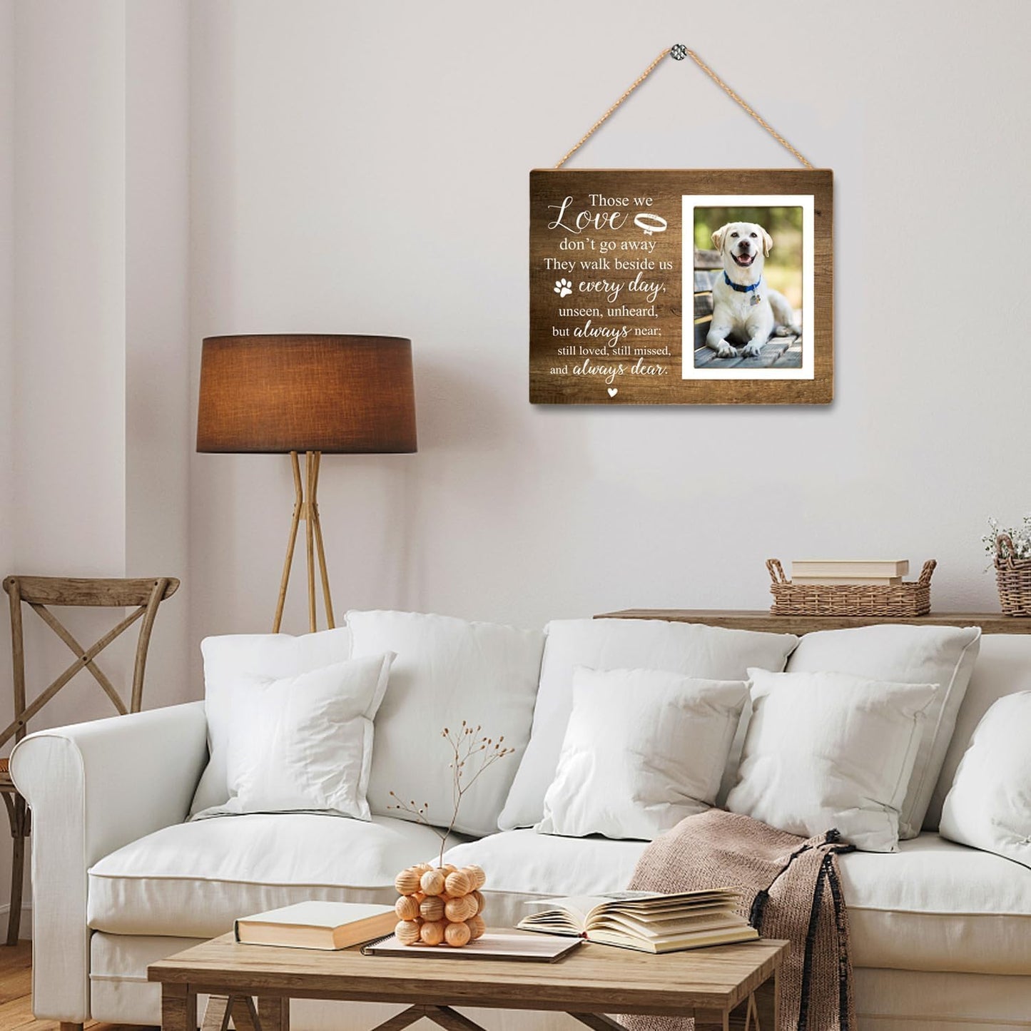 Memorial Picture Frame, Pet Picture Frame, Sympathy Gifts for Loss of Loved Pet, Bereavement Gifts for Loss of Dog, Remembrance Photo Frame or Memorial Gift, Fits 4 x 6 In Photo