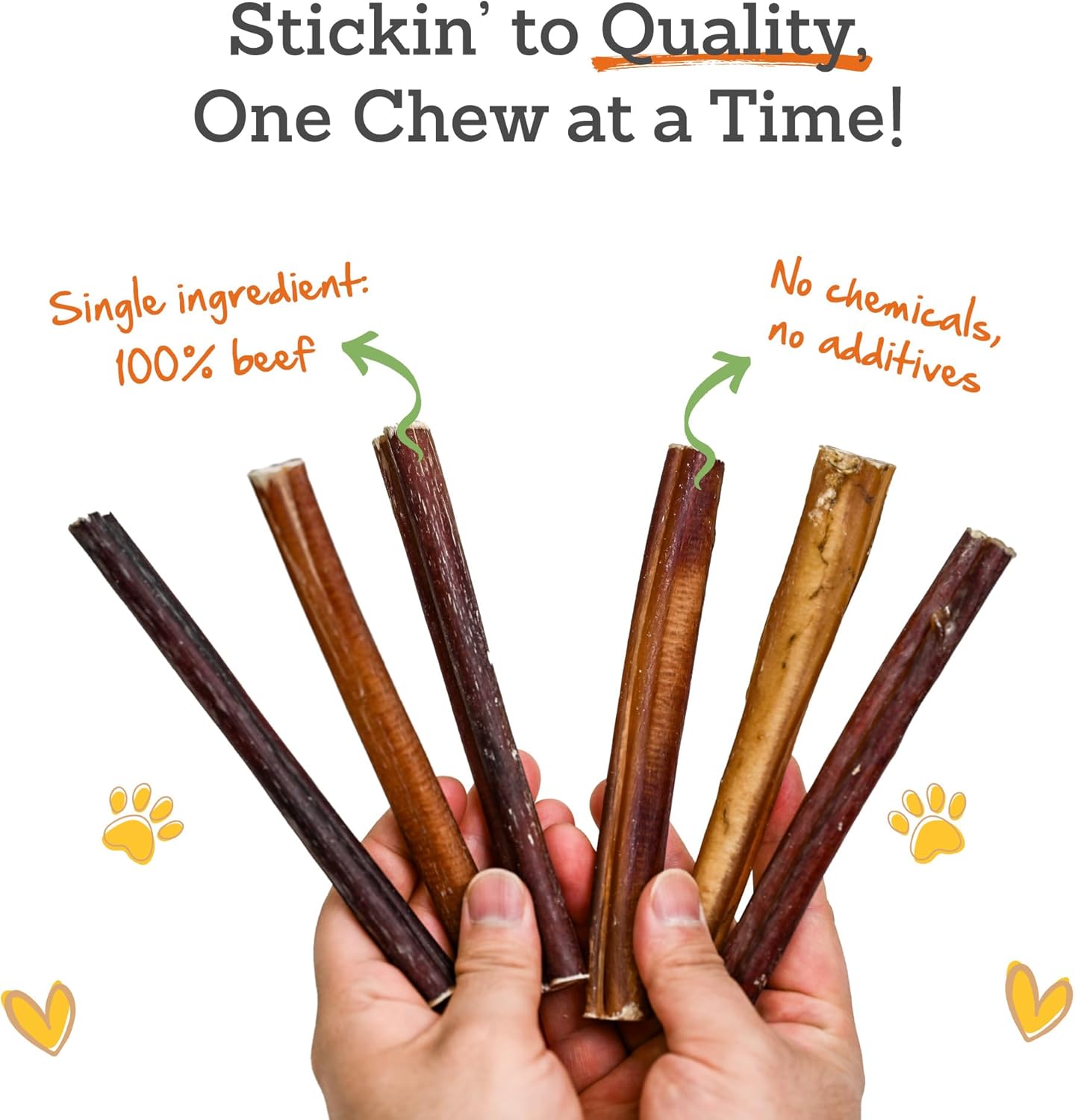 Advance Pet Products 12 Inch Bully Sticks (Pack of 5) - 100% Beef, Odor Free Dog Chews for Aggressive Chewers - Long Lasting, Gluten-Free, Easy to Digest, High Protein - for Small, Medium, Large Dogs