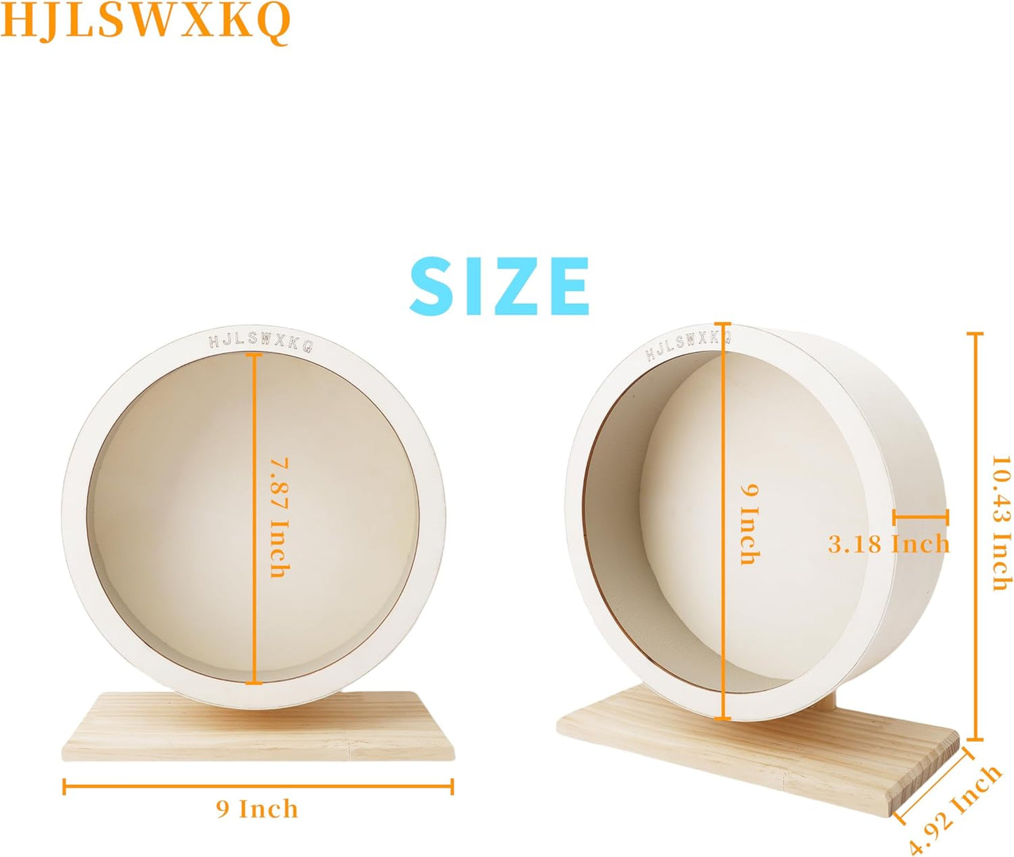 Hamster Silent Exercise Wheel – Wooden Hamster Wheel with Removable Washable Track, Quiet Exercise Wheel for Gerbils, Mice, Chinchilla,Small Animal – Prevents Boredom Depression(M)