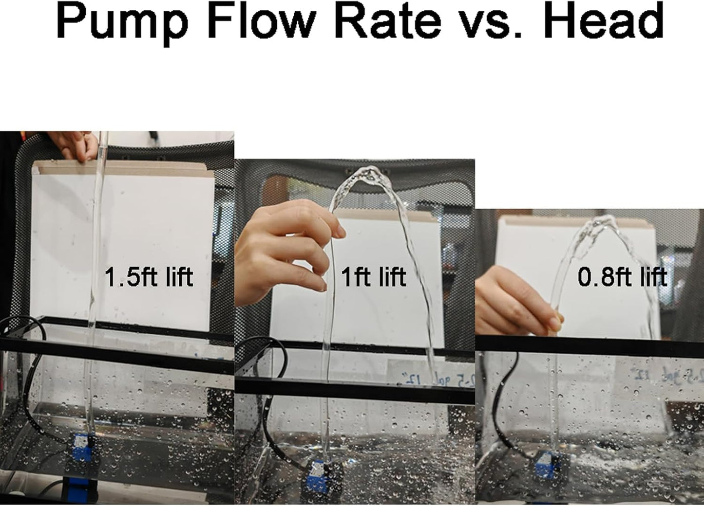 AQUANEAT Small Fountain Pump, 50 GPH Mini Submersible Water Pump with 3.3 ft Tubing, for Aquarium Fish Tank, Pet Water Fountain, Hydroponics, Pond Waterfall