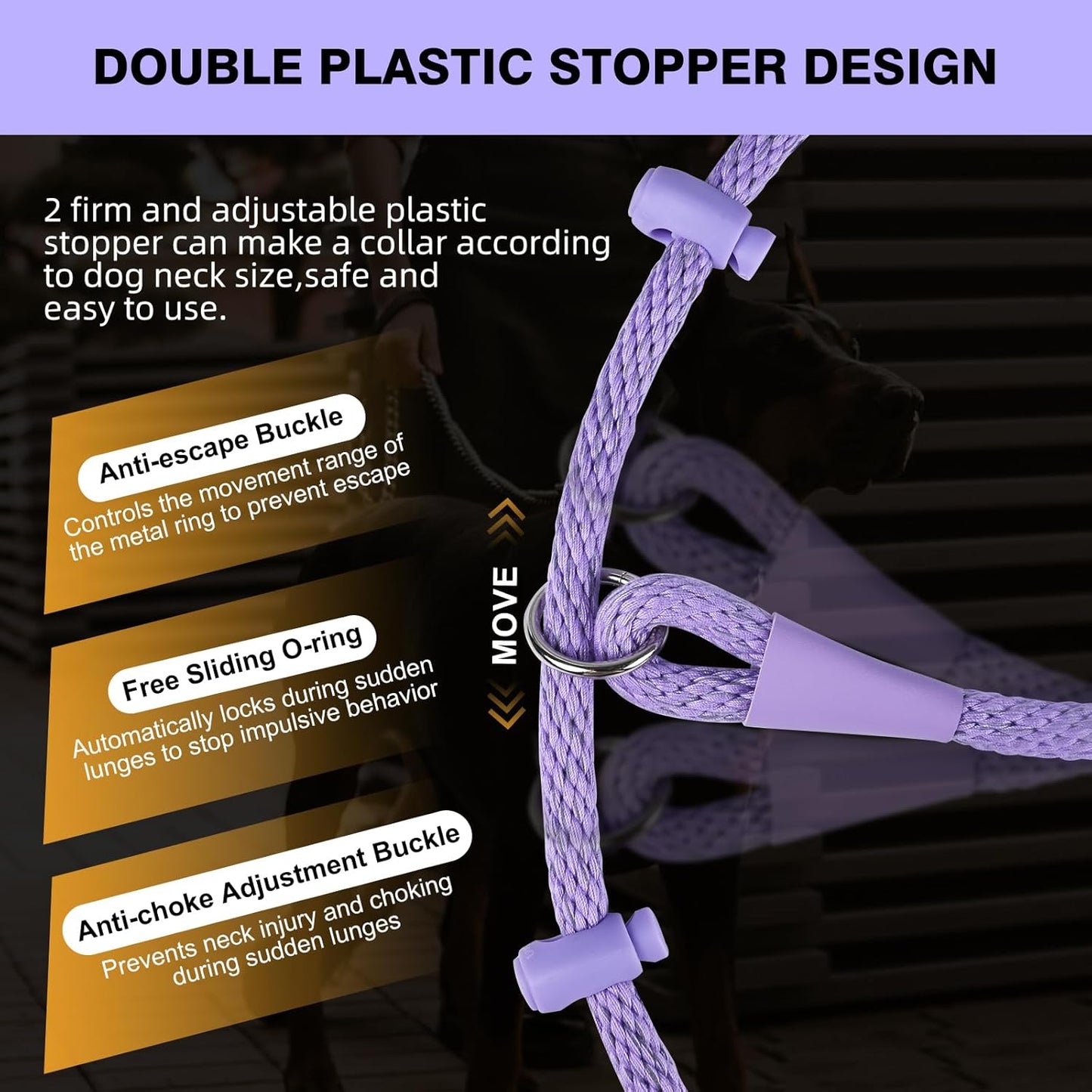 Lynxking Dog Leash Slip Lead Reflective Breathable Rope Comfortable Strong No Pull Slip On Pet Training Lead for Dogs