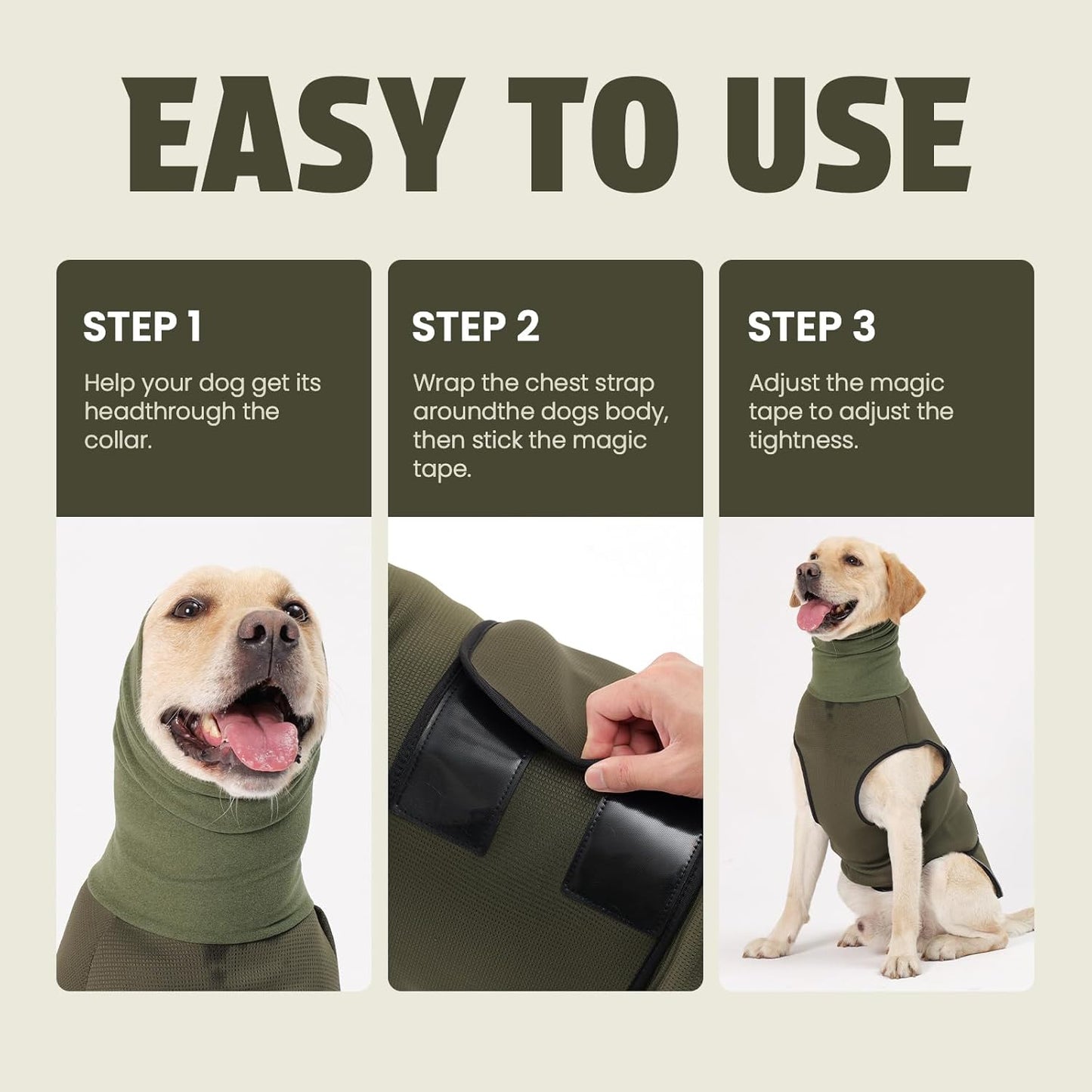 Dog Anxiety Vest and Coat, Skin-Friendly Anxiety Calming Hoodie with Ear Wrap, Dog Jacket for Thunder, Fireworks, Travel, Vet Visits and Separation - Keep Pet Calm Without Medicine & Training