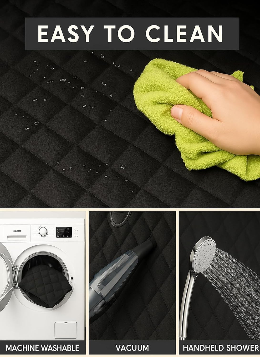 Waterproof Dog Car Seat Cover for Back Seat, Split Car Seat Covers for Dogs, Pet Backseat Cover for Dogs in Car, Nonslip Car Seat Protector, Seat Covers for Cars SUV Truck,seat Belt