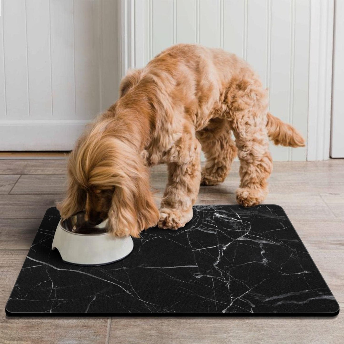 Dog Food Mats for Floors Absorbent, Pet Cat Food Mat - Quick Dry Dog Bowl Mats for Food and Water, Eco-Friendly Boho Pet Supplies