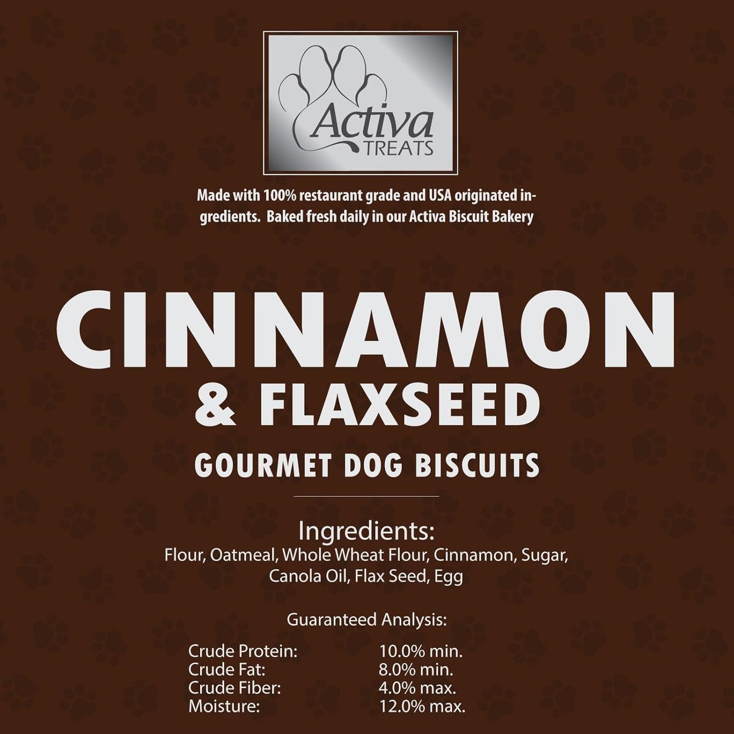Activa 2lb Cinnamon Gourmet Dog Biscuits | Crunchy Dog Treats | (Medium, Cinnamon)