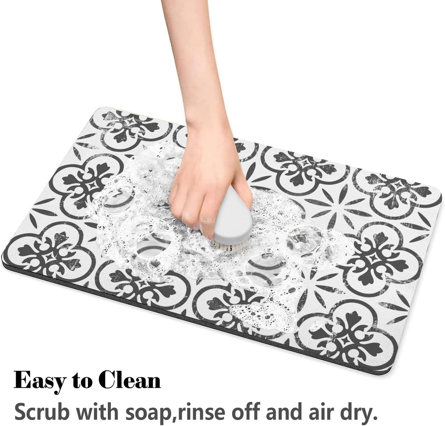 Dog Food Mats for Floors Absorbent, Pet Cat Food Mat - Quick Dry Dog Bowl Mats for Food and Water, Eco-Friendly Boho Pet Supplies