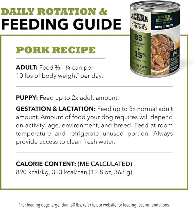 ACANA Premium Chunks Pork Recipe in Bone Broth Wet Dog Food