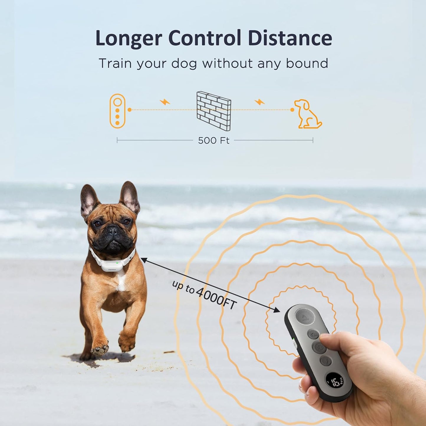 PATPET Dog Training Collar with Remote - Electric Dog Shock Collars for Small Medium Large Dogs, 3 Adjustable Safe Modes Rechargeable Waterproof E Collar for Dogs (8-120 lbs)