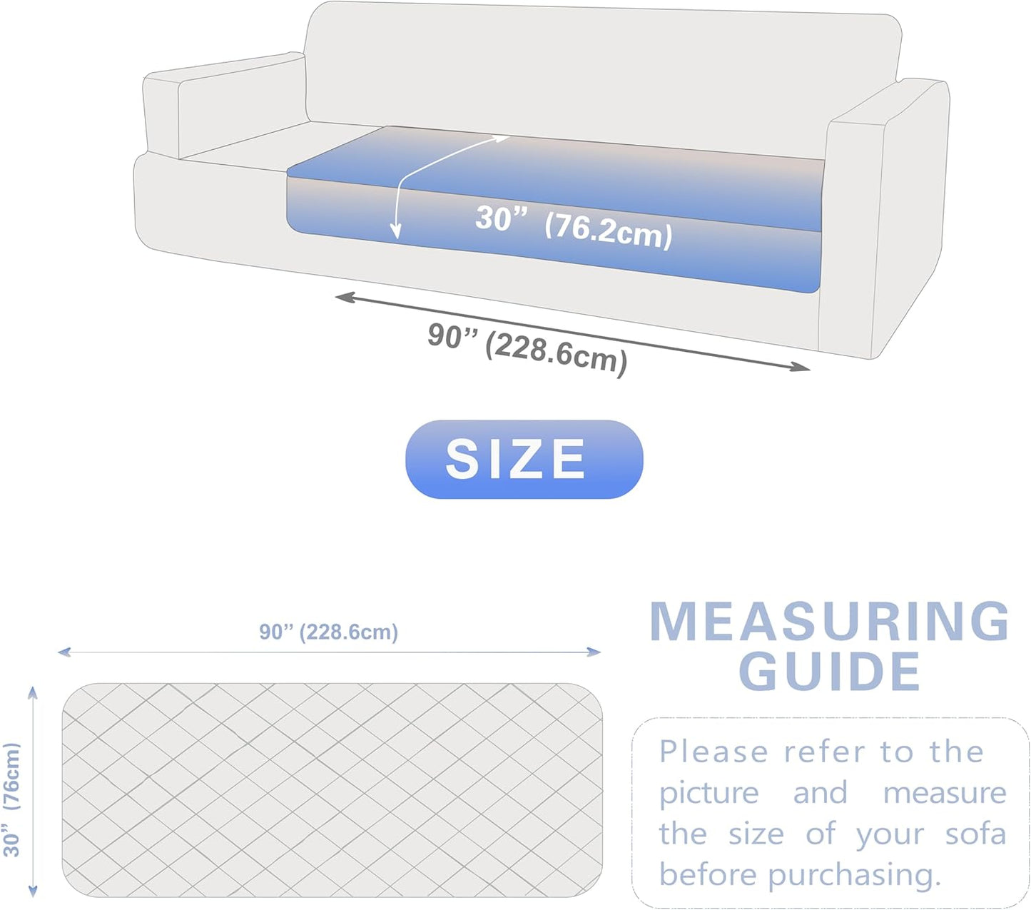 Dogs/Cats Bed Mats, Dog Pad Washable Removable Couch Cover with Anti-Slip Back, Plush Long Fur Mat, Perfect for Small, Medium and Large Dogs.(Navy Blue, 30"x90")