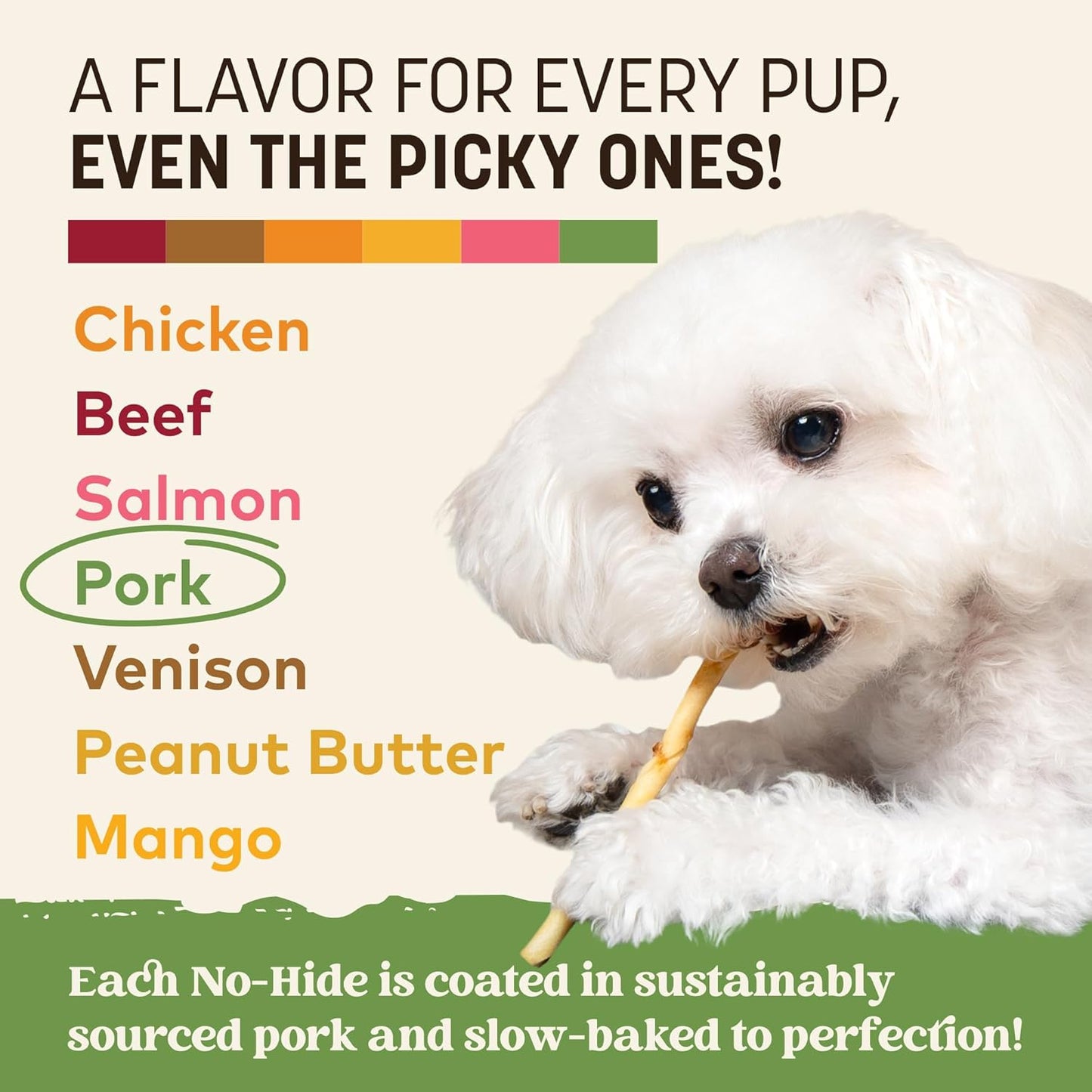 Earth Animal No-Hide Stix Pork Recipe Natural Rawhide Alternative Dog & Cat Chews - 80 Count Extra Value Pack