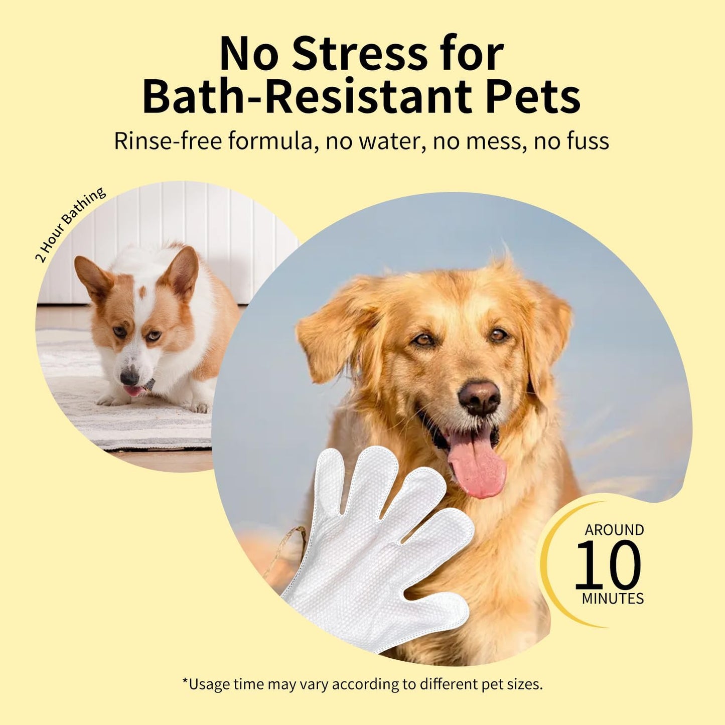 MIOSSZI 24 PCS Pet Gloves Wipes for Dogs & Cats Wipes Cleaning Deodorizing Hypoallergenic No-Rinse Pet Grooming Wipes Unscented Extra Thick Bathing Wipes for Pet Dry Cleaning Daily Care and Travel