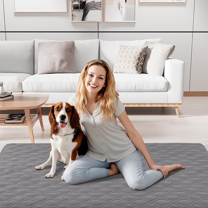 Smiry Waterproof Dog Blanket, 82x120 Inch Soft Pet Bed Cover Reversible, Washable Sofa Couch Furniture Protector for Small Medium Large Dog Puppy Cat, Grey/Light Grey