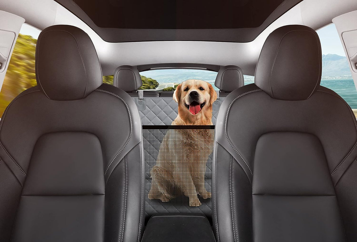 GXT Dog Back Seat Cover Protector for Cars SUV and Trucks with Mesh Window, Scratchproof Nonslip and Waterproof Material