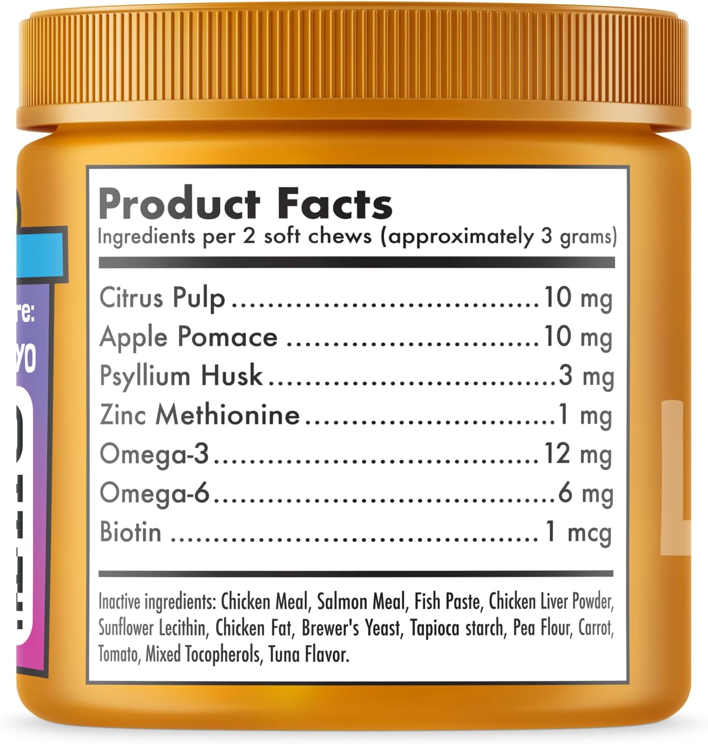 Hairball Treatment for Cats Natural Remedy with Apple Pomace, Psyllium Husk Omega 3 6 Fatty Acids Zinc Biotin Cat Supplement for Indoor Cats Promotes Healthy Digestion Furball Control 100 Yummy Chews