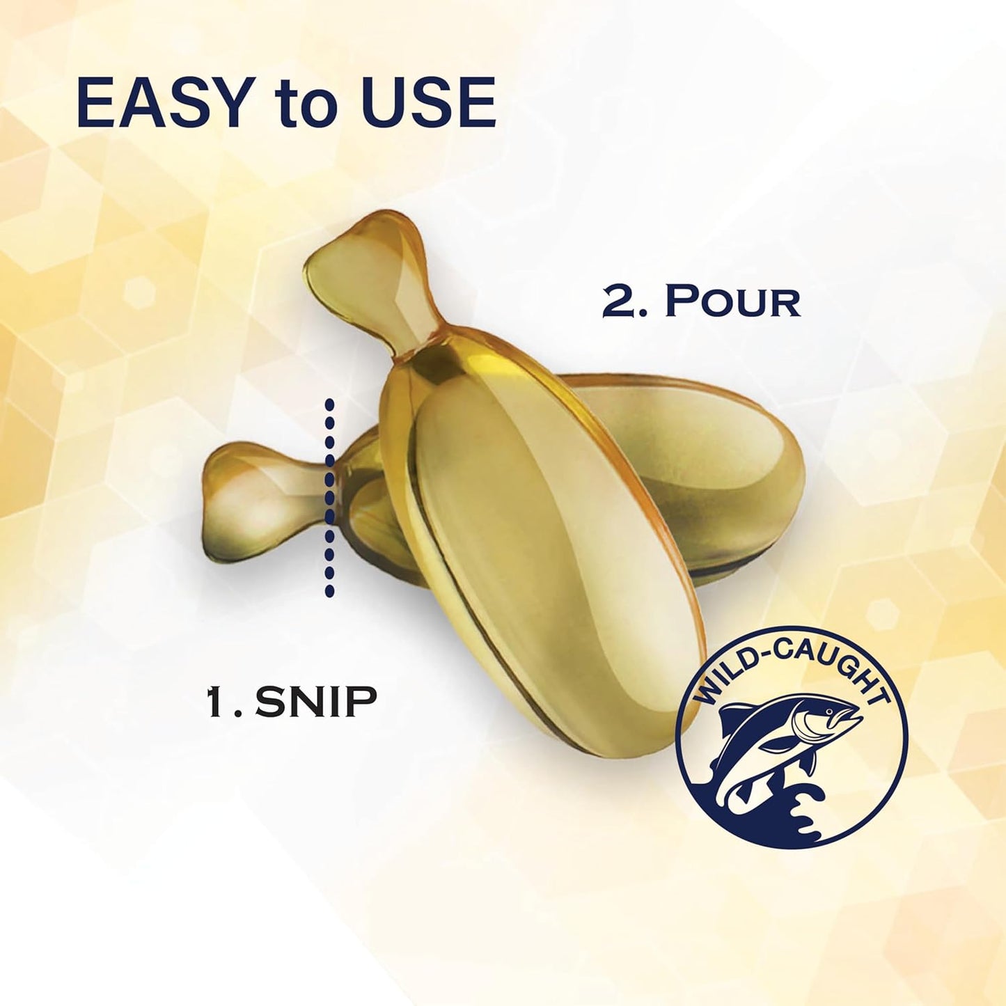 Omega Caps HP Snip Tips for Medium and Large Dogs High Potency EPA and DHA Maximum Bioavailability Fish Oil Supplement Vet Formulated Made in USA Skin Coat Joint and Heart Health 250 Capsules