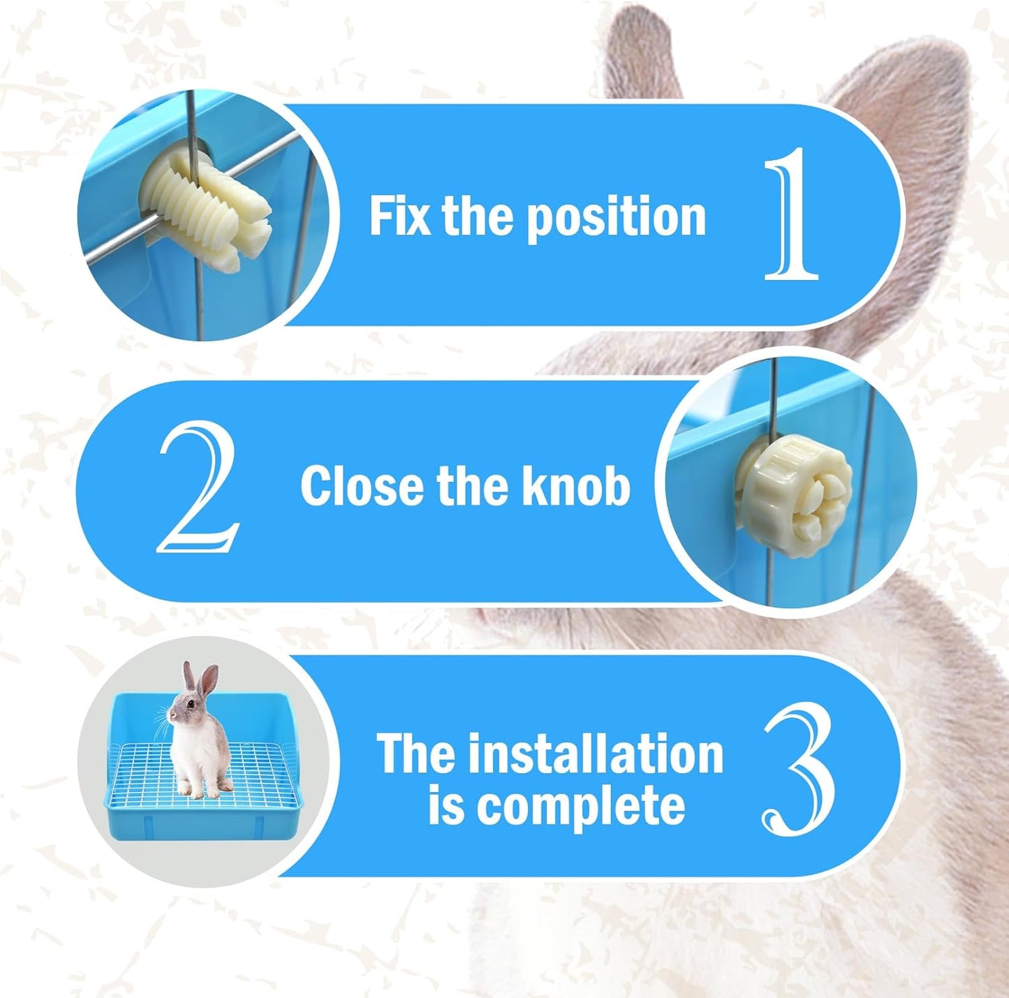 12Pcs Rabbit Litter Box for Cage, Bunny Potty Trainer Corner Guinea Pig Plastic Square Grate Toilet, Pet Bedding Litter Box for Small Animal Ferret Hamster Hedgehog (Blue)