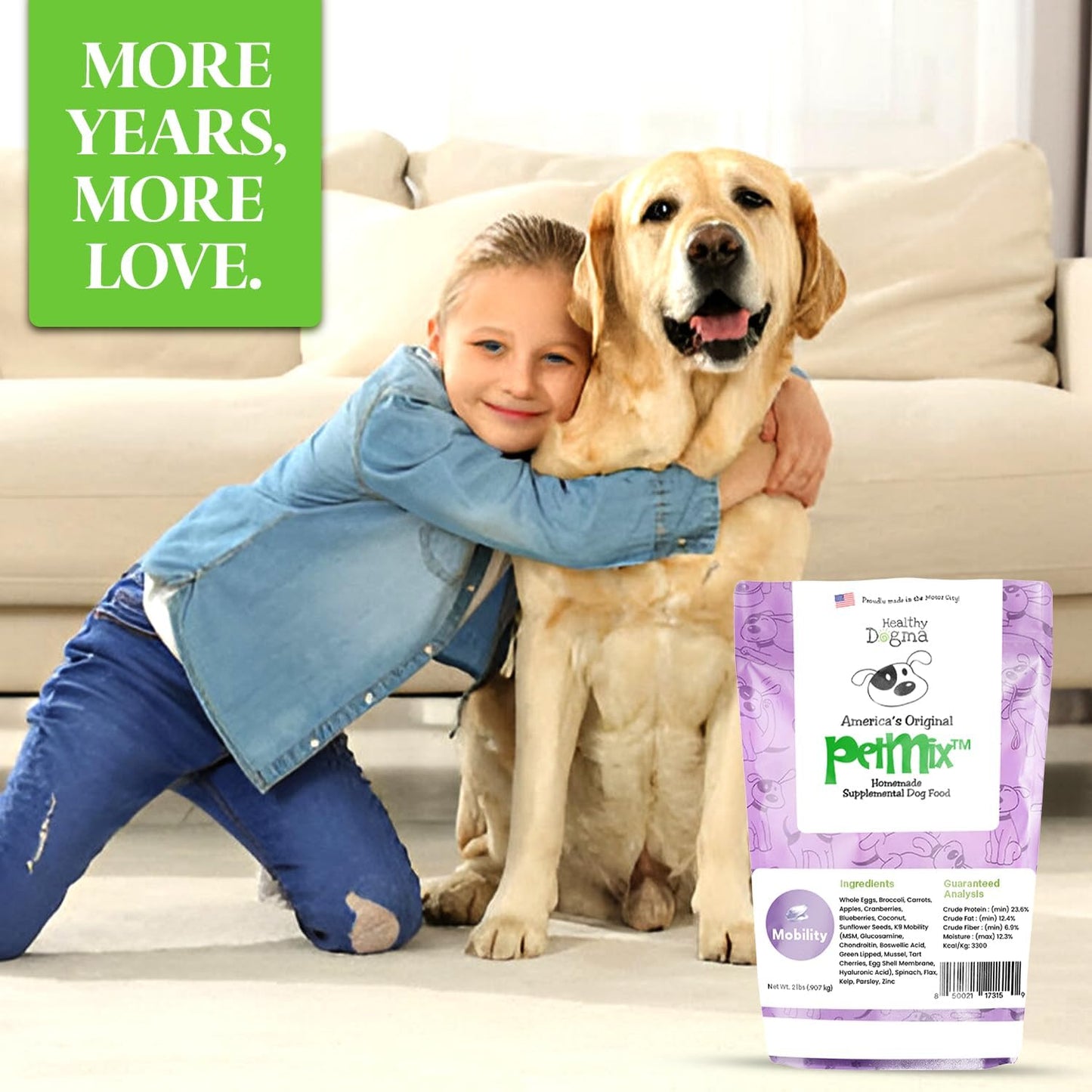 Healthy Dogma - PetMix Dehydrated Dog Food - Raw, Clean Ingredient Dog Food - Joint Support & Mobility - No Preservatives, 2 lbs