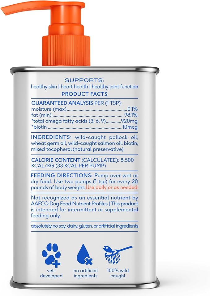 Native Pet Omega 3 Fish Oil for Dogs & Cats - Promotes Healthy Skin, Shiny Coat & Strong Joints - Made with Wild Alaskan Salmon Oil for Dogs – Tasty, Fast-Absorbing Omega 3 6 9 Liquid Supplement-32oz