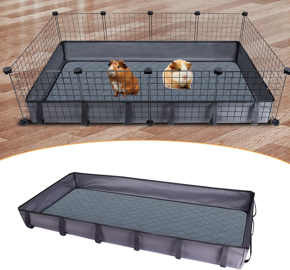 Guinea Pig Cage Liner Tarp Bottom Waterproof and Washable Base Also for Rabbits Canvas Bottom, Bunny, Chinchesillas, Hedgehog, Ferrets and Other Small Animals(24x48 inches)