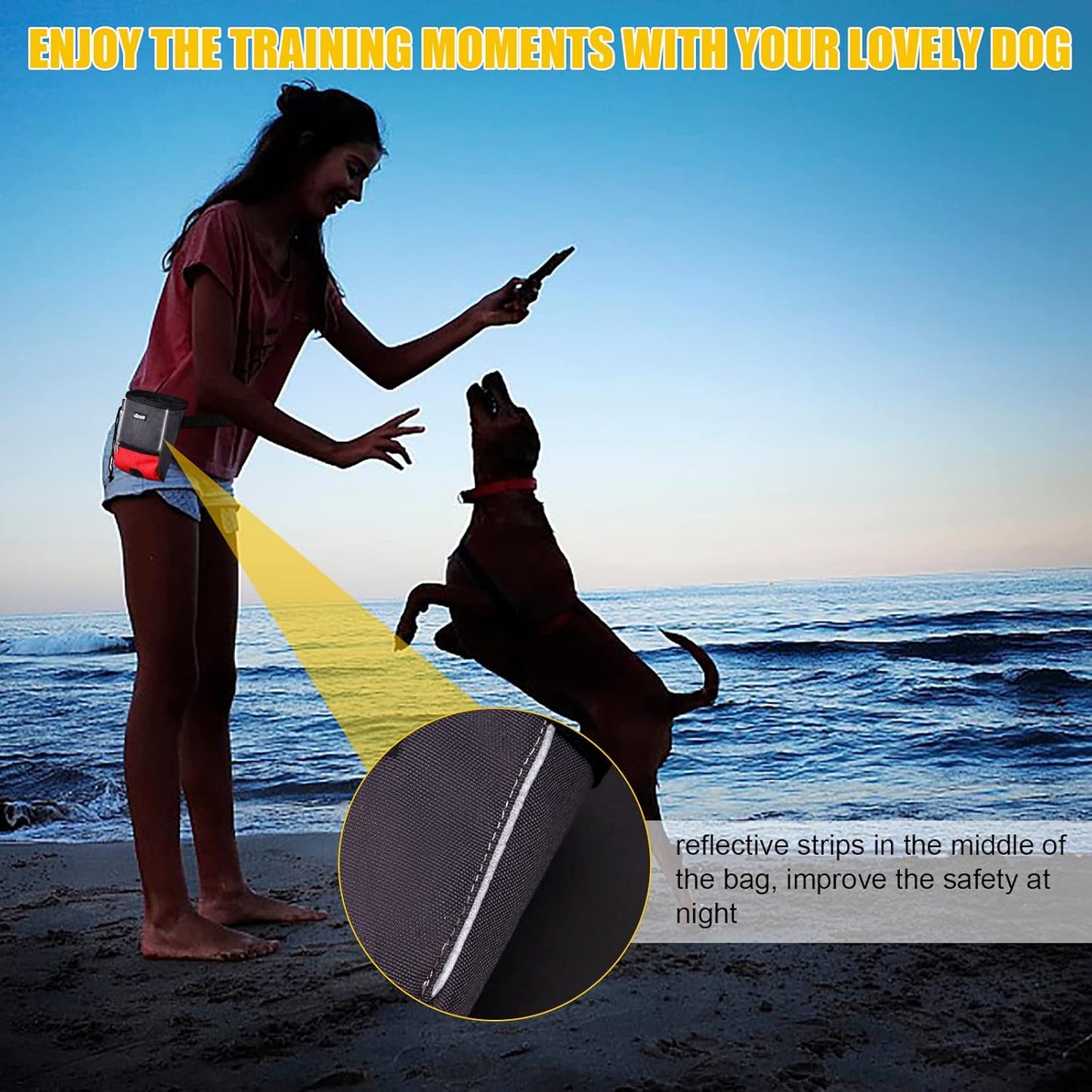 LIOPARD Treat Training Pouch for Dogs, Pet Treat Pouch, Dog Treat Pouches, Dog Treat Bag, Dog Training Treat Bag, Slanted Opening, Ideal for Dog Walking & Training (red)