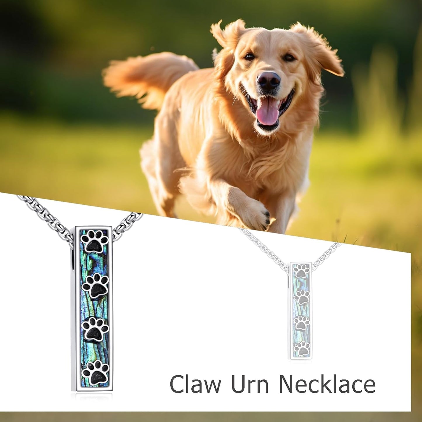 Urn Necklaces for Ashes Sterling Silver 3D Vertical Bar Memorial Pendant for Loved Ones Keepsake Cremation Jewelry Gifts for Women Men