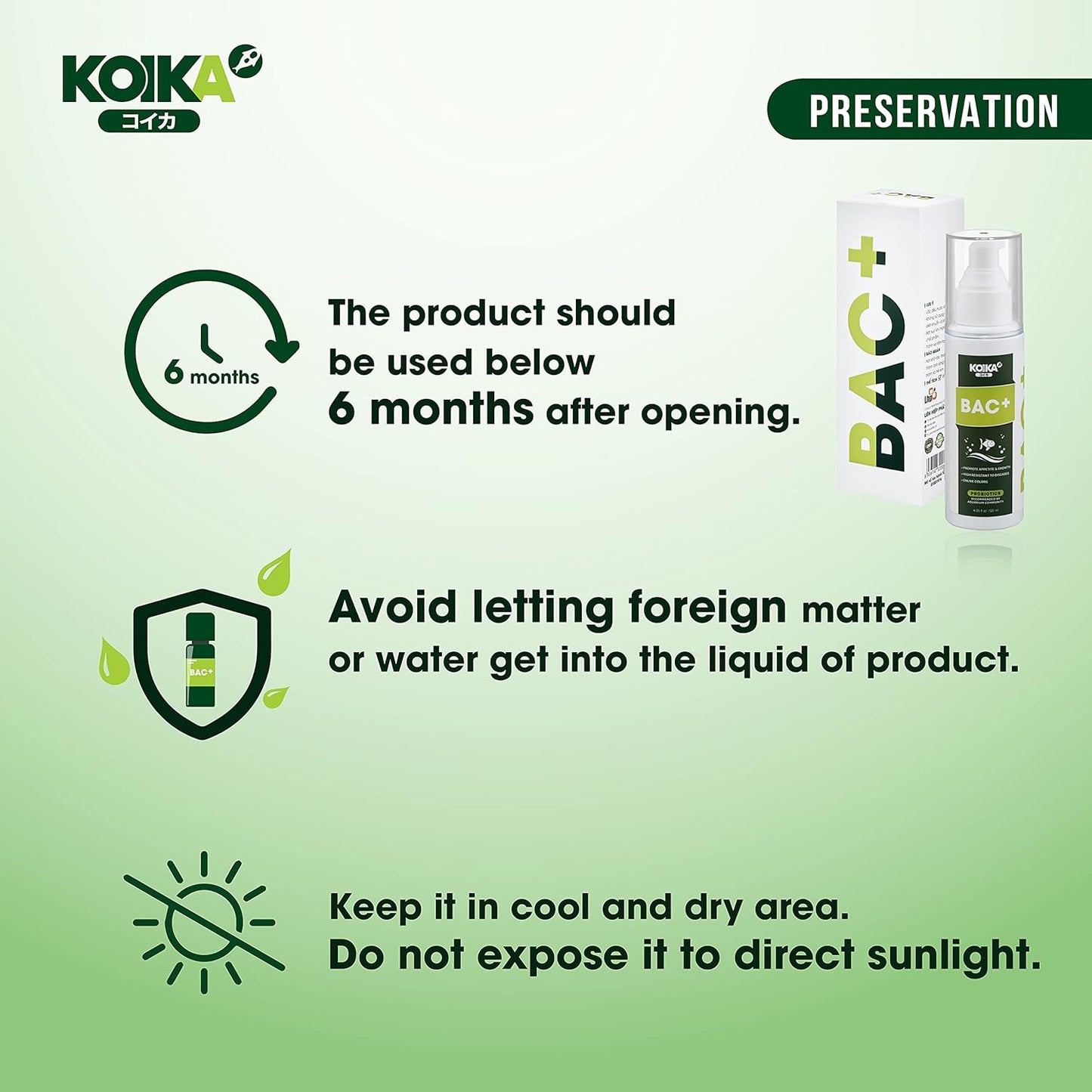 KOIKA BAC+ Aquarium Probiotics, Immunity Boosting, Disease Resistance & Improve The Digestive System (BAC+,120ml)