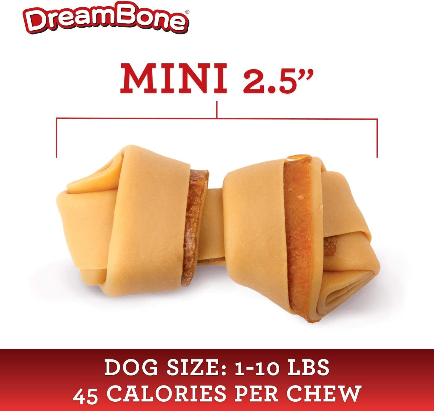 DreamBone Mini Chews, Made with Real Bacon and Cheese Flavor, Rawhide Free Dog Chews, 24 Count