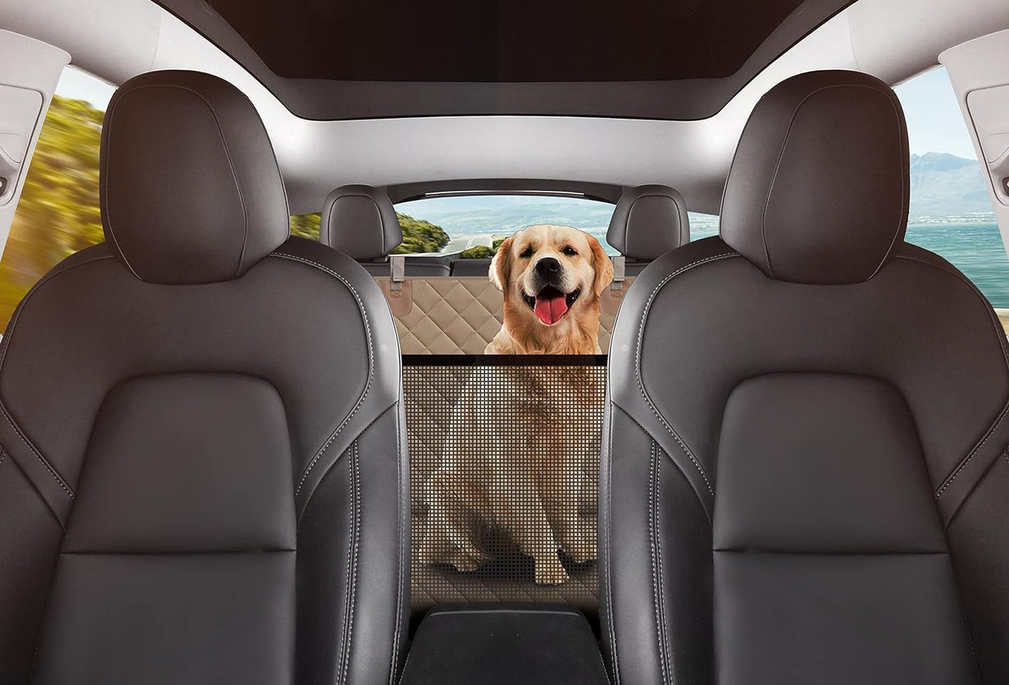 GXT Dog Back Seat Cover Protector for Cars SUV and Trucks with Mesh Window, Scratchproof Nonslip and Waterproof Material