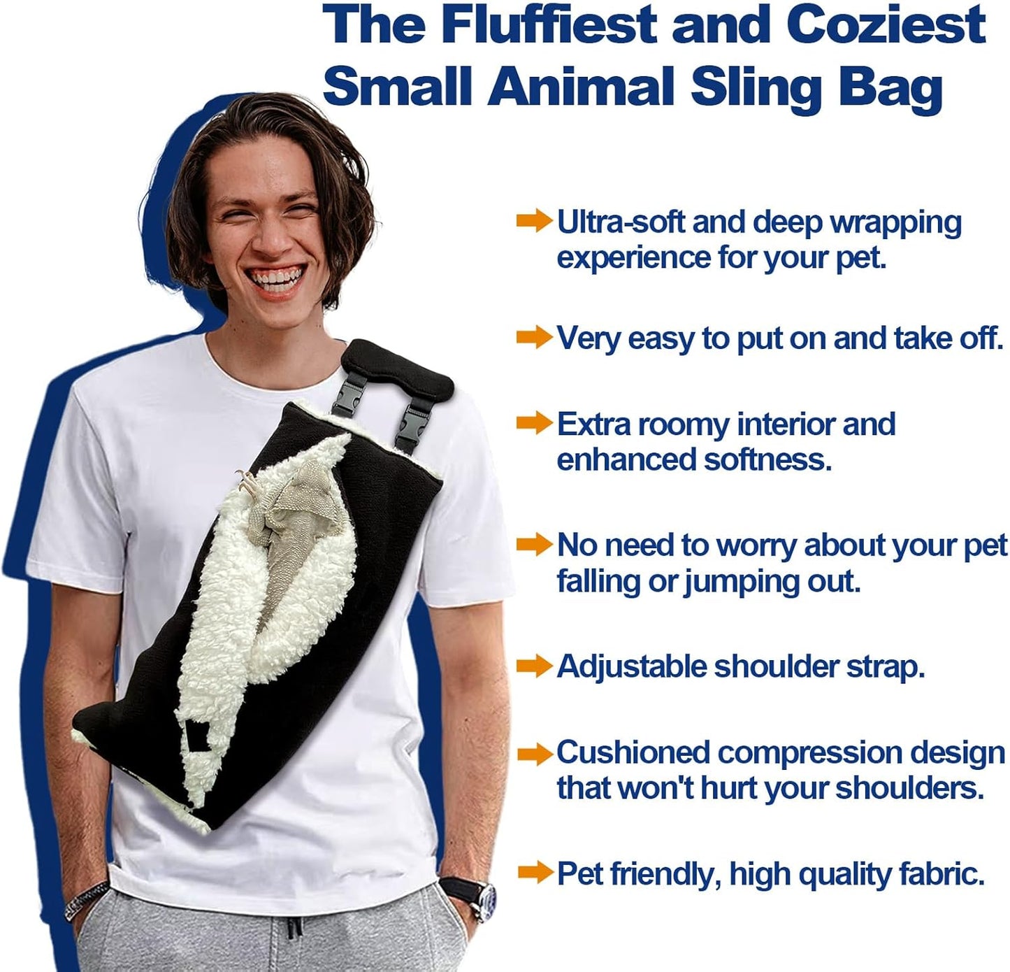 Adjustable Fluffy Bearded Dragon Sling Carrier Bag, Reptile Carrier with Leash Harness Lizard Cage Accessories for Small Animal, Kitty, Ferrets, Squirrel, Hamsters,Parrot (Caramel)