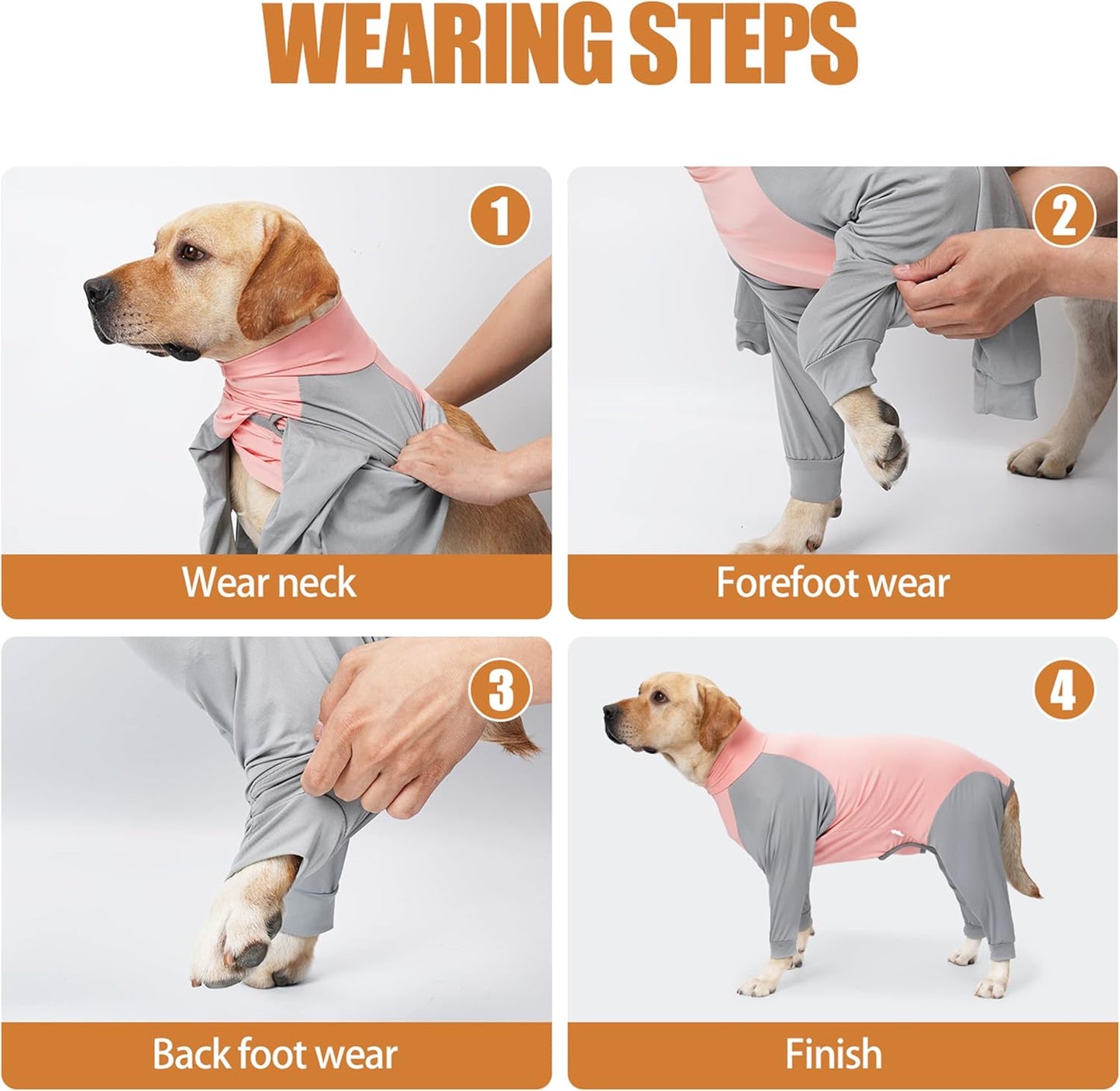 Dog Recovery Suit, Abdominal Wound After Surgery Wear, Prevent Licking Wounds, E-Collar & Cone Alternatives, Long Sleeve Postoperative Shirts Dog Pajamas Prevent Shedding(XL, Pink)