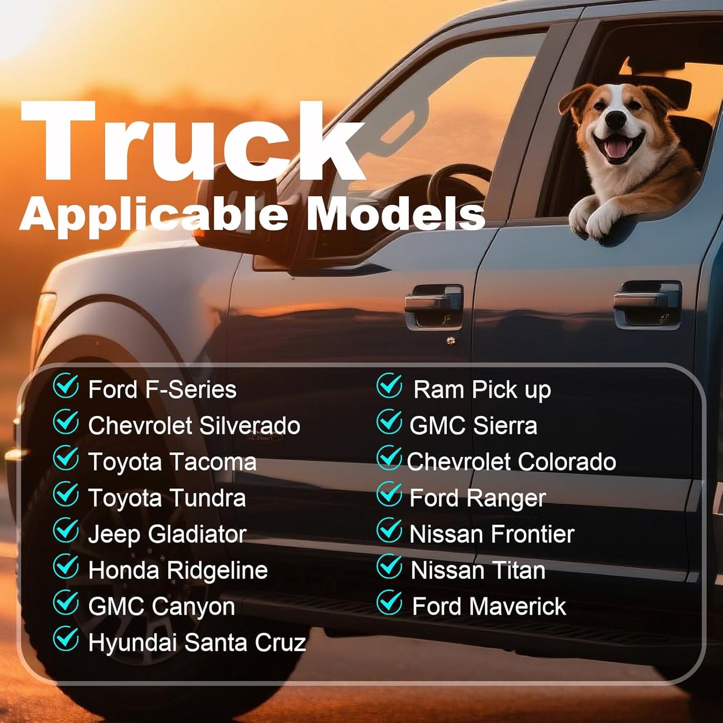 Dog Car Seat Cover for Back Seat, Waterproof & Scratch - Resistant Pet Seat Protector with Elastic Straps, Universal Fit for Ford F - Series/Toyota Tacoma/Ram Pickup & More Trucks